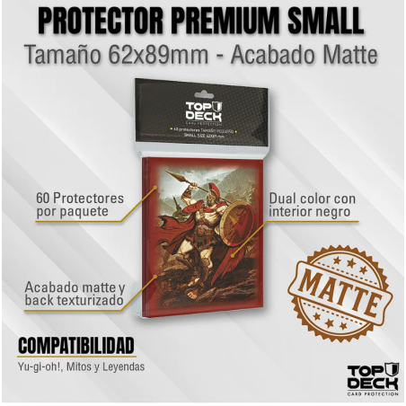Protectores MATTE con Diseño | TOPDECK Small 62x89mm Leonidas