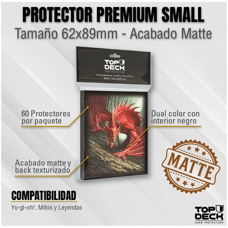 Protectores MATTE con Diseño | TOPDECK Small 62x89mm Wyvern de Sangre