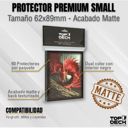 Protectores MATTE con Diseño | TOPDECK Small 62x89mm Wyvern de Sangre