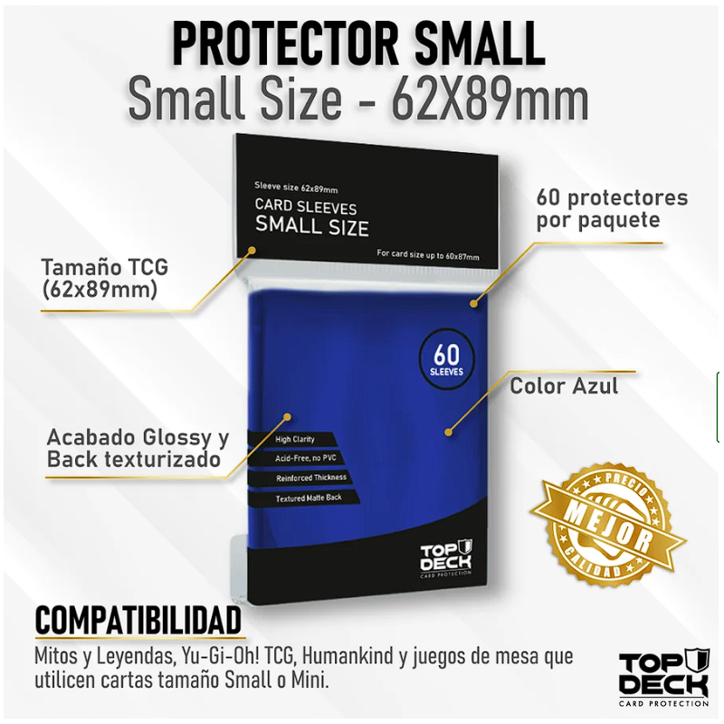 Protectores Esenciales | TOPDECK Small 62x89mm color AZUL