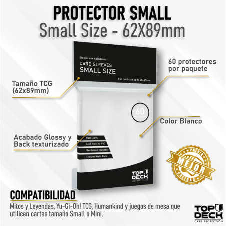 Protectores Esenciales | TOPDECK Small 62x89mm color BLANCO