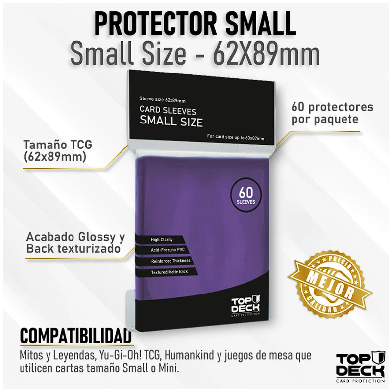 Protectores Esenciales | TOPDECK Small 62x89mm color MORADO