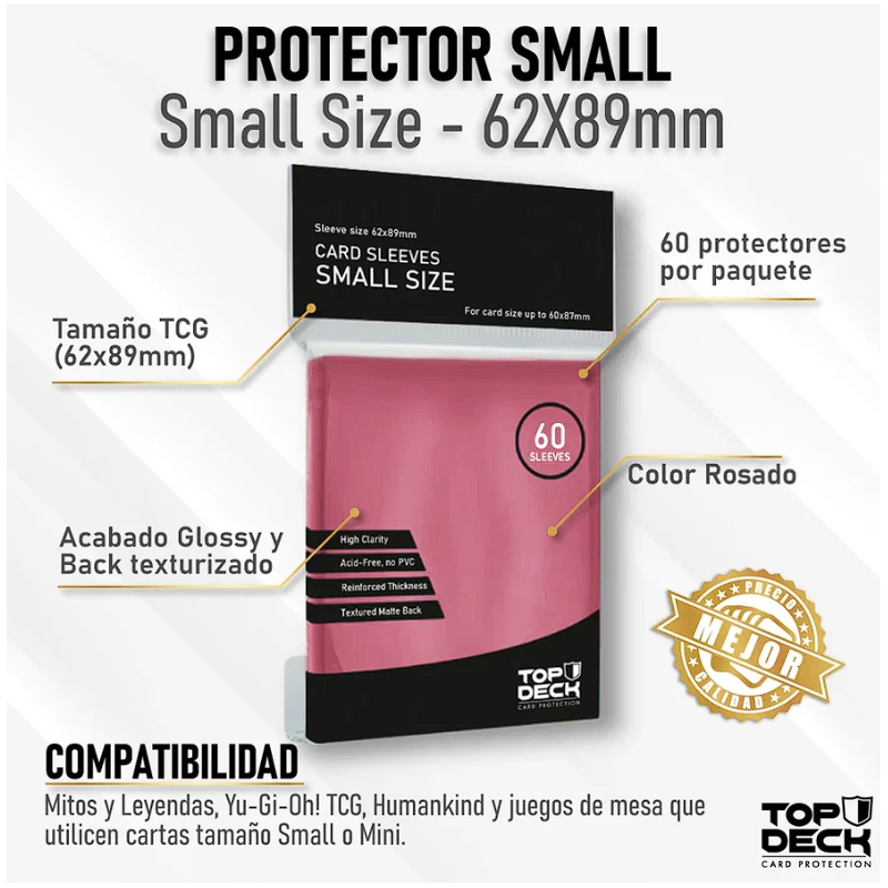 Protectores Esenciales | TOPDECK Small 62x89mm color ROSA