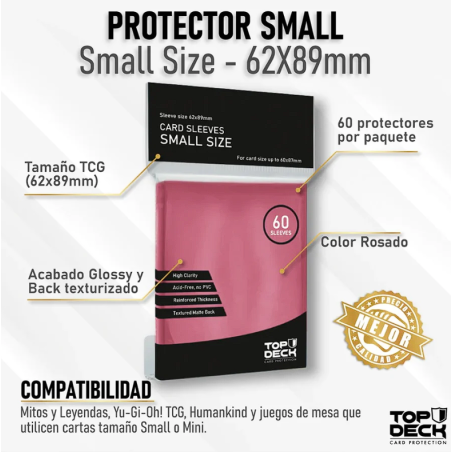 Protectores Esenciales | TOPDECK Small 62x89mm color ROSA